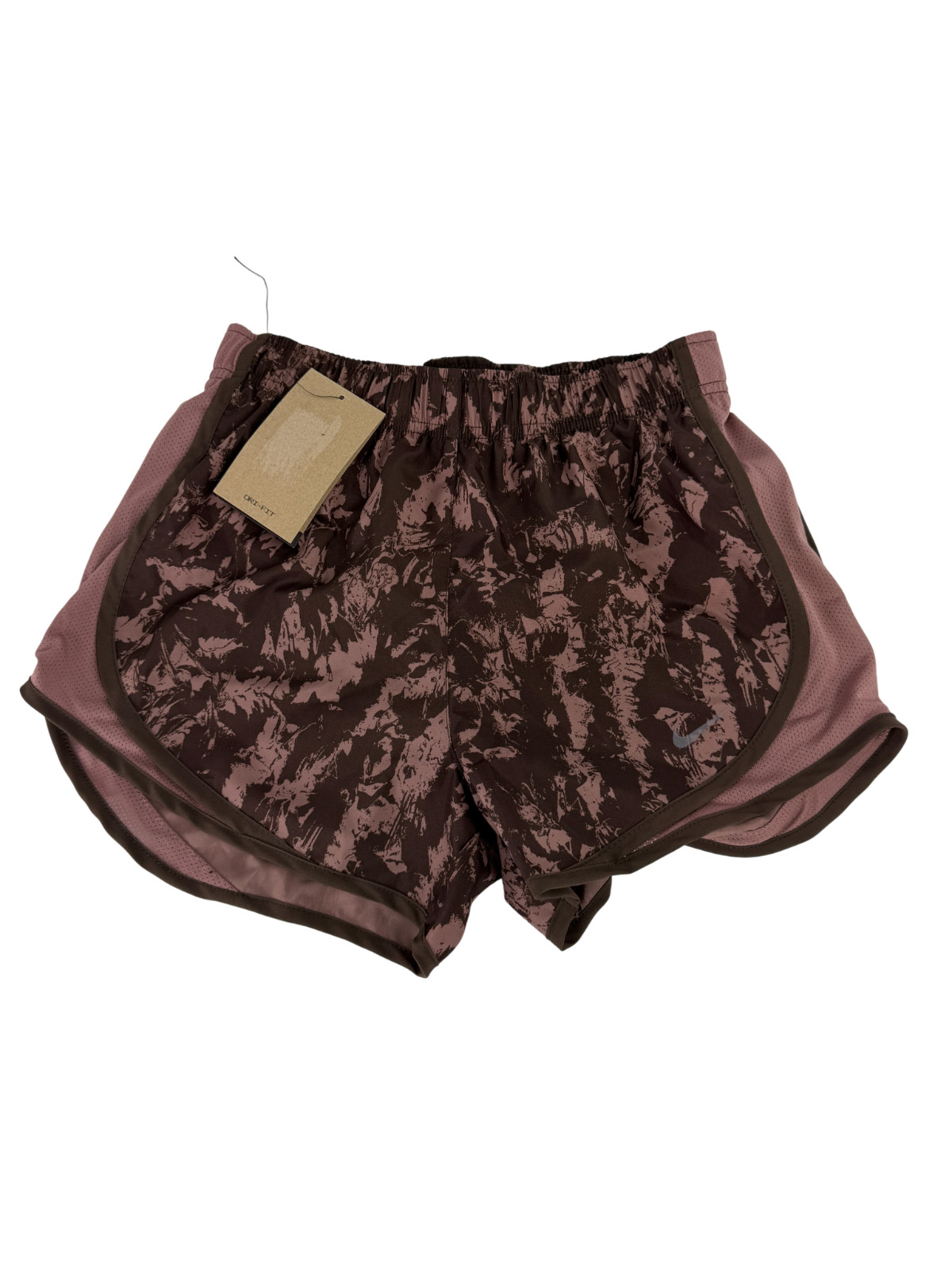 Nike Women's Size M Smokey Mauve Tempo Printed Running Shorts FZ3482-208 New