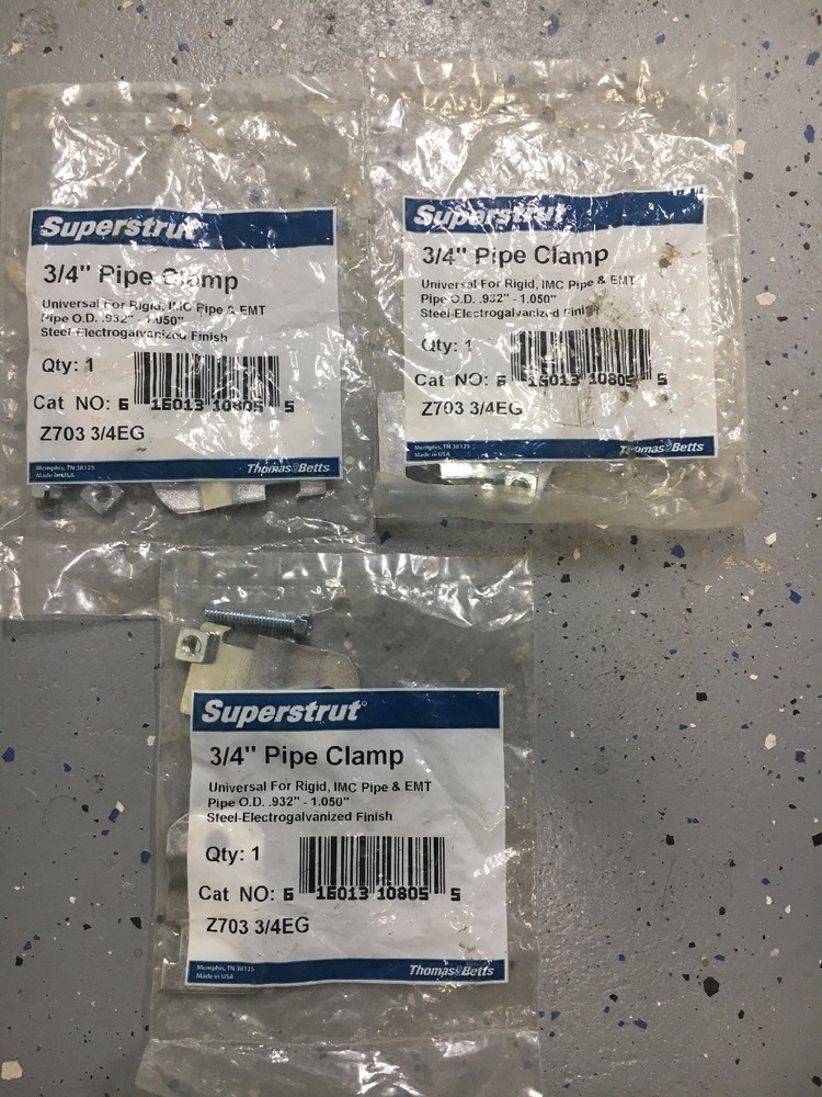SuperStrut 3/4 in. Universal Pipe Clamp, Galvanized, 3 Pack