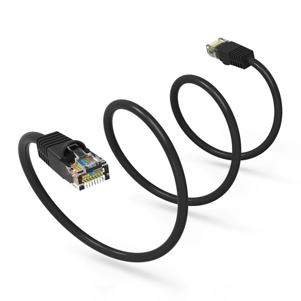 1FT Cat6 RJ45 Ethernet LAN Network UTP Snagless Patch Cable Pure Copper Black