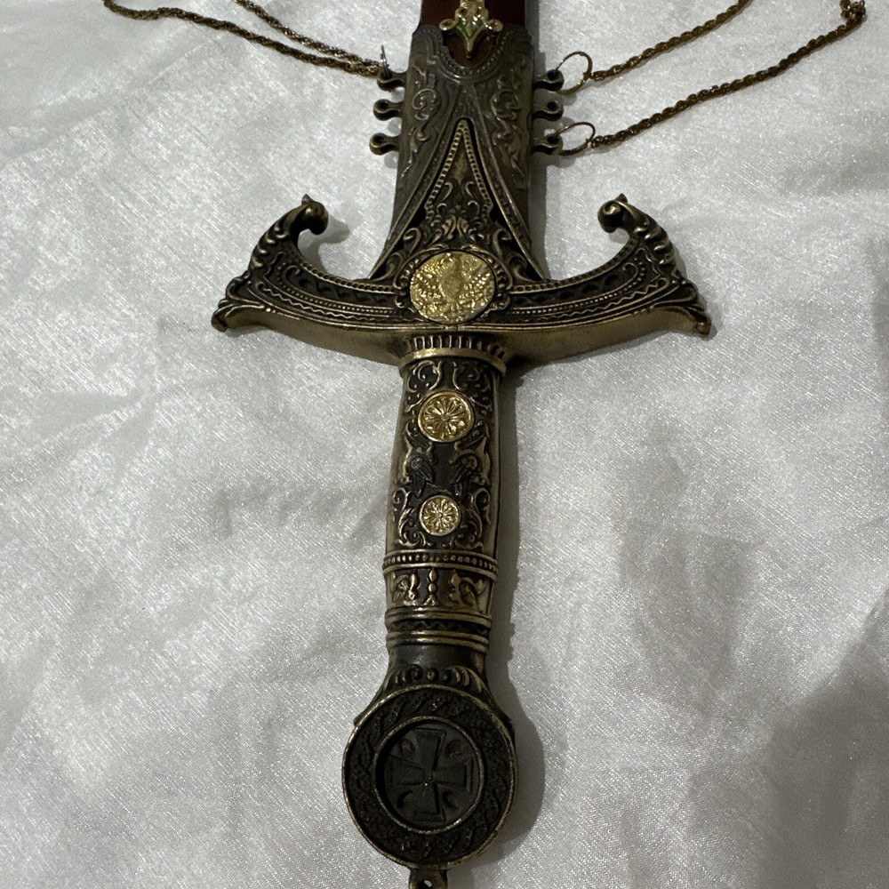 Ornate Oriental Replica 15” Dagger Sword with Sheath (A)