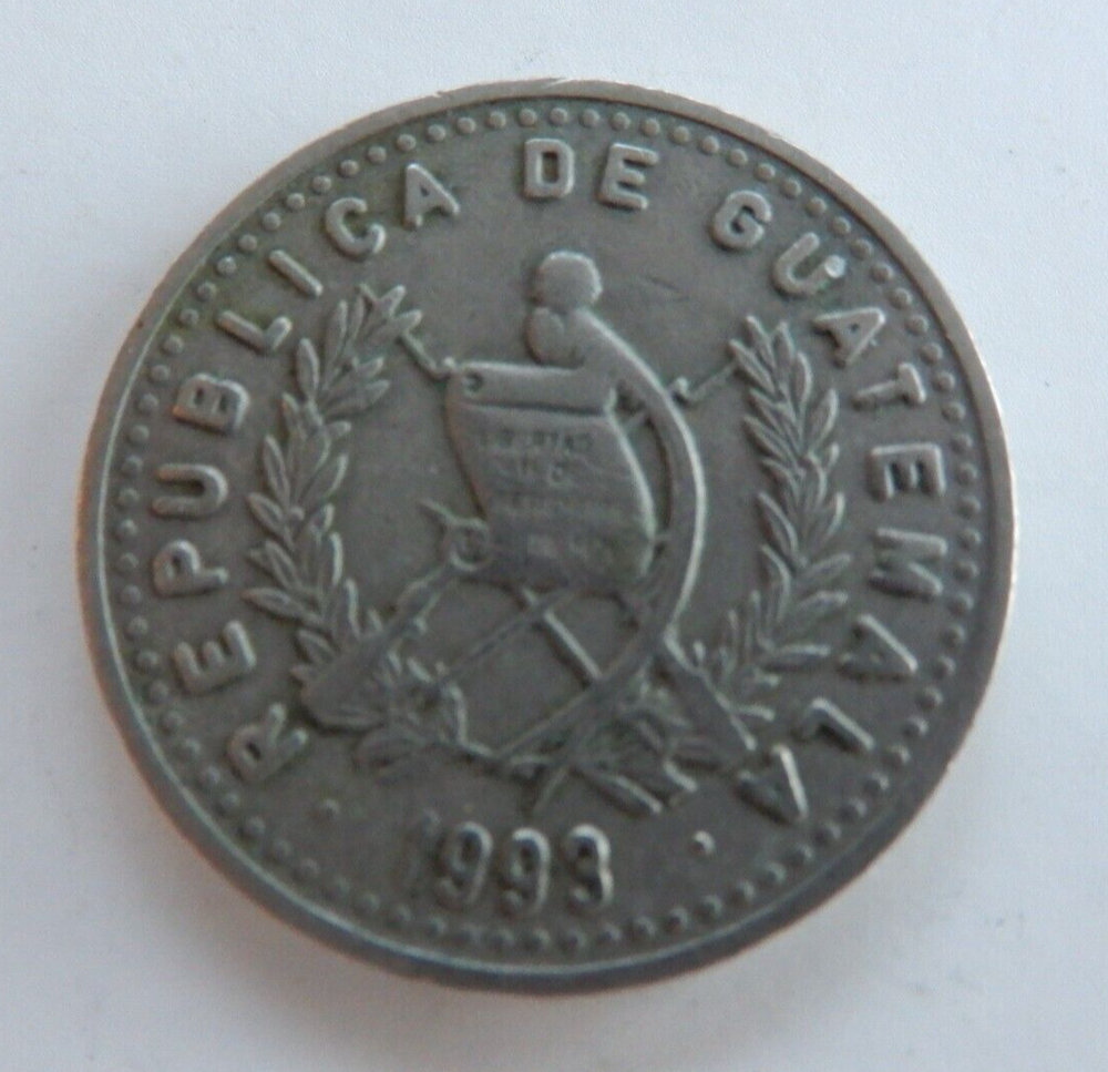 1993 Guatemala 25 Centavos Coin