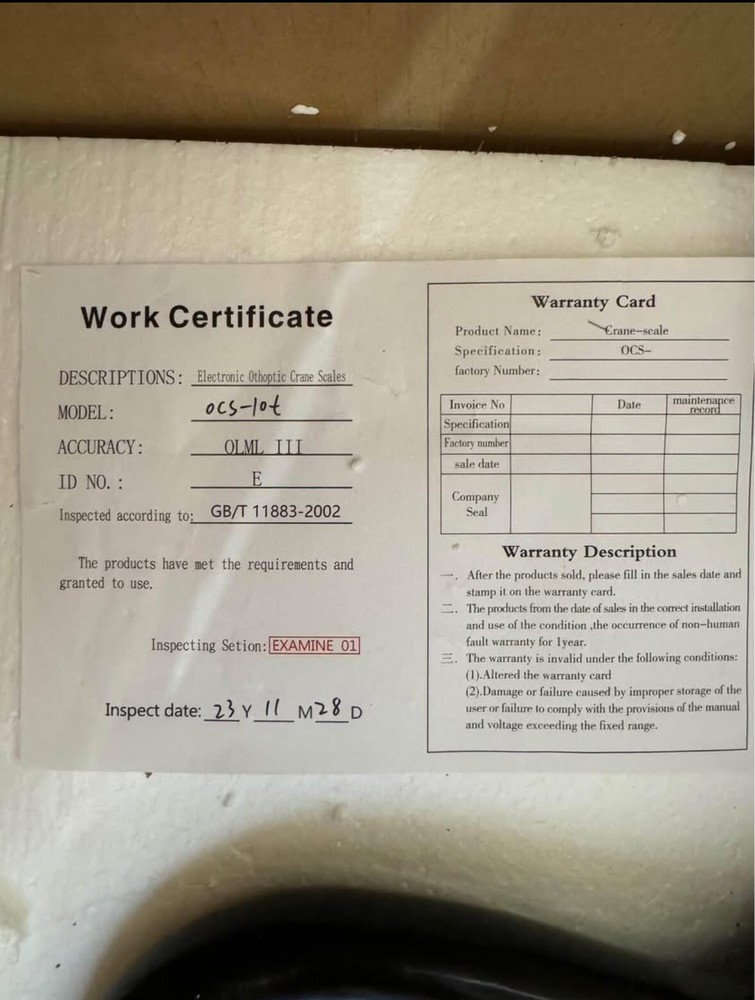 10T Wireless Electronic Digital Hanging Crane Scale Industrial + Handheld Meter