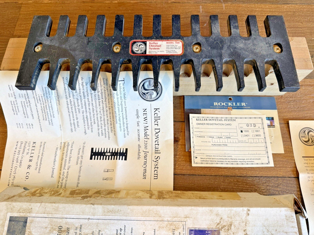 Keller Dovetail System Model 1500 Journeyman Complete Set w/ Box & Manuals