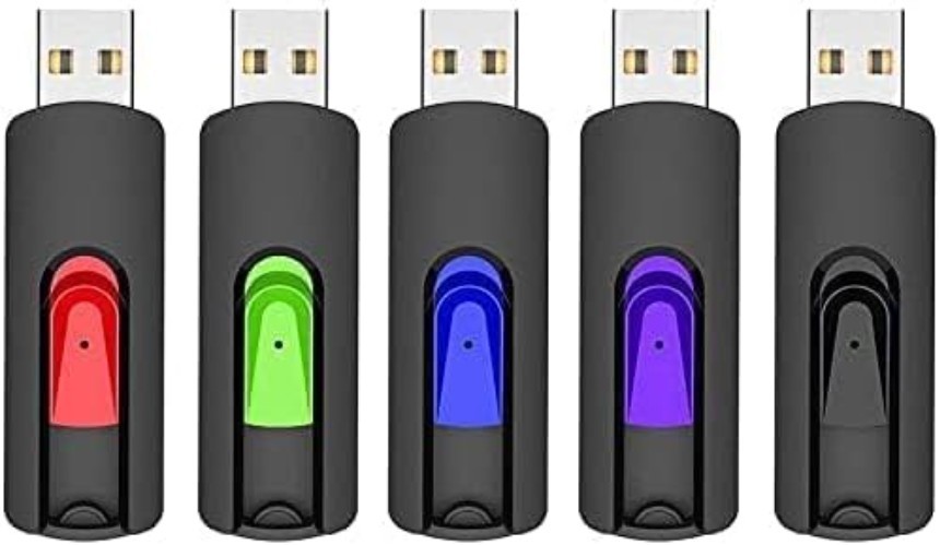 USB 2.0 Memory Stick 5 Pack - Colorful Storage Solution