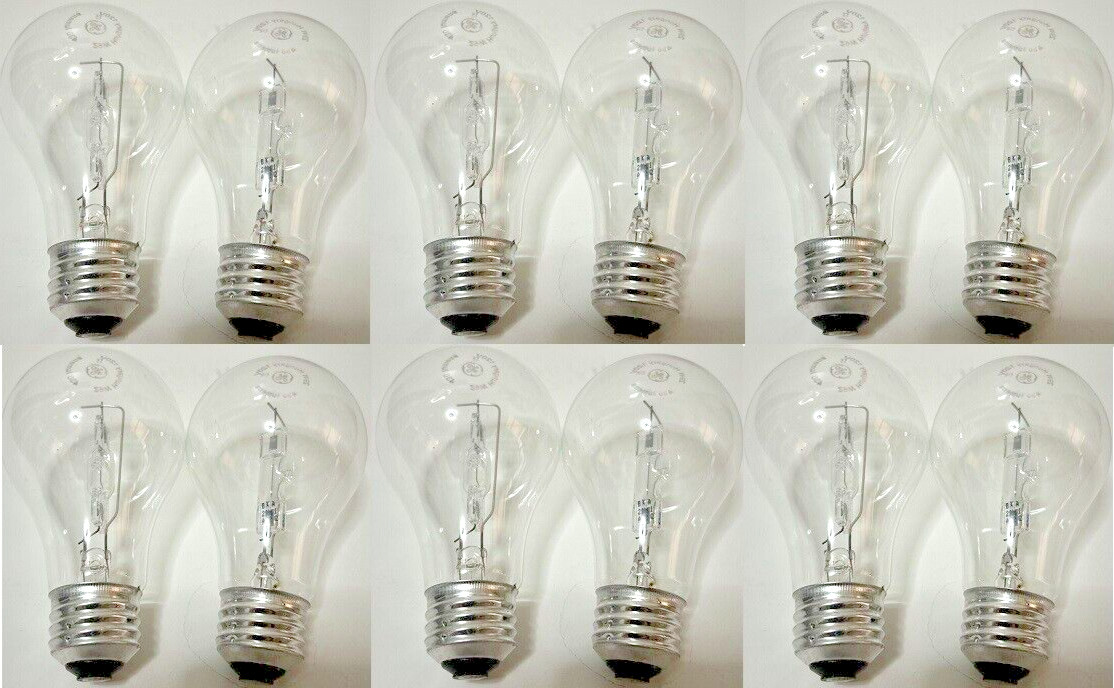12 Bulbs 6 Pack Light Bulbs GE Clear Glass 43watt equivalent to 60w Dimmable A19