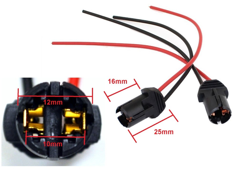 Universal Pigtail Wire Female Socket 168 T10 PBL Front Side Marker Light Plug B