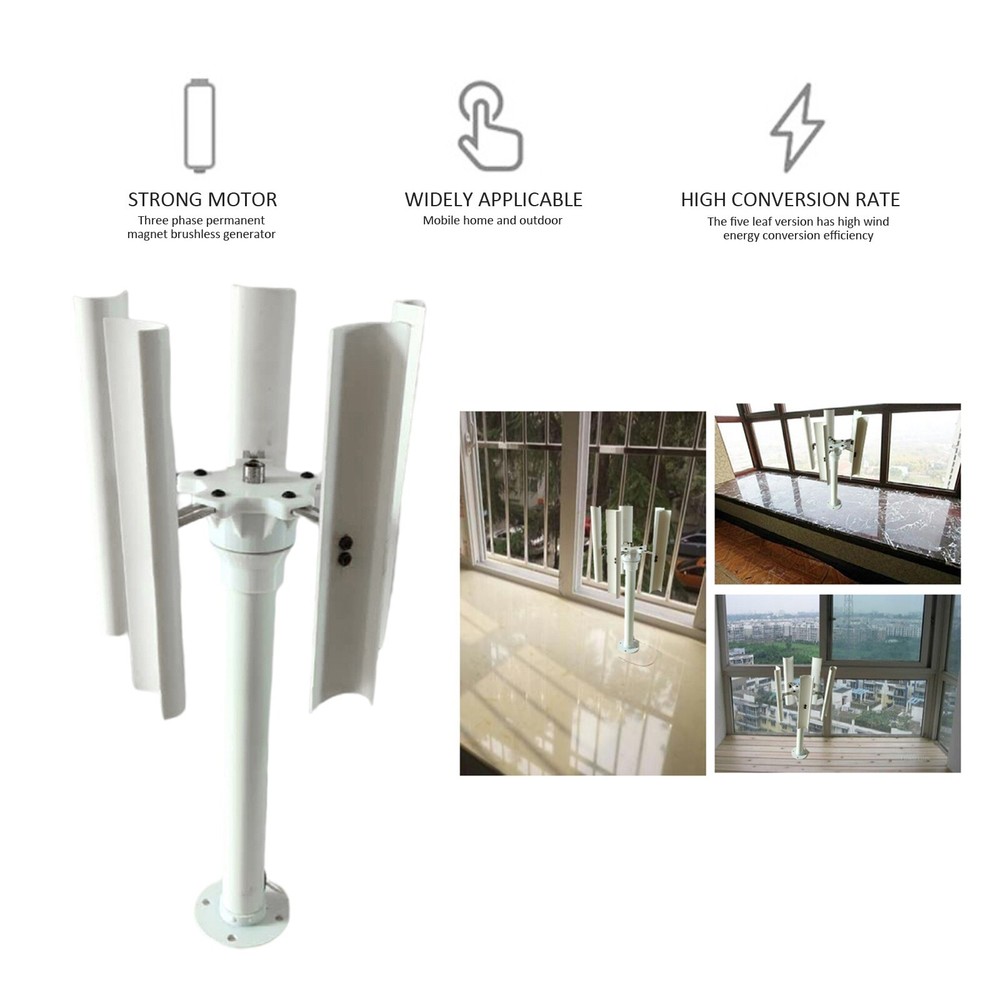 3-Phase Vertical Axis Breeze Wind Turbine Model Permanent Magnet Generator PMSG