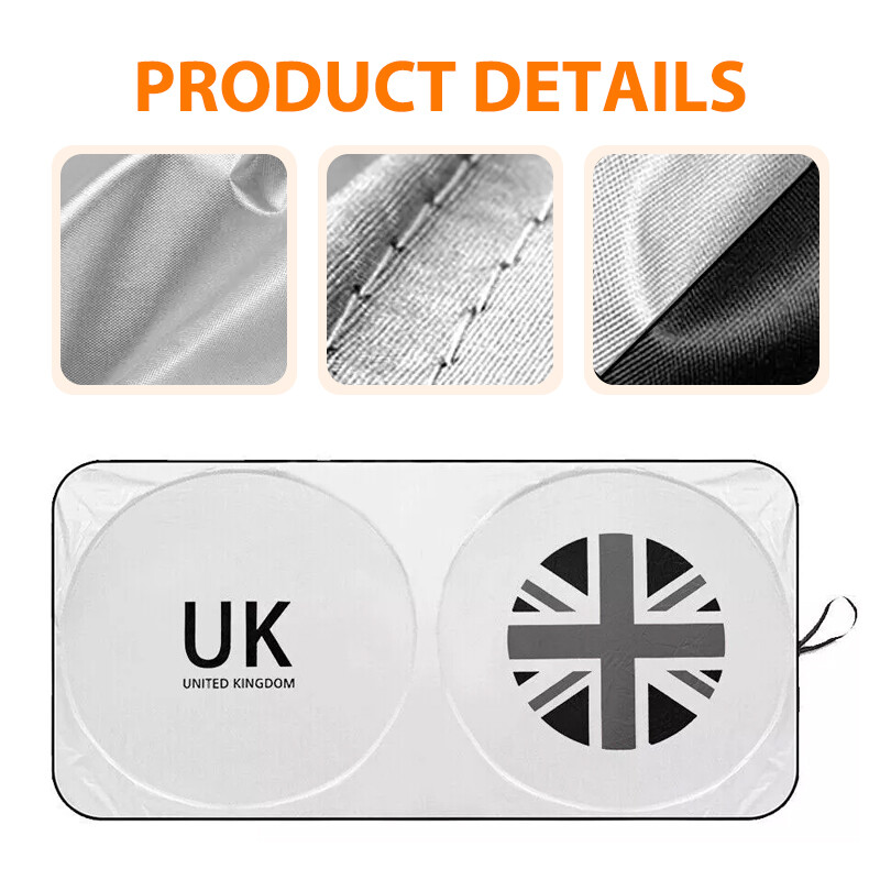 For Mini Cooper Foldable Car Windshield Sun Shade Union Jack Front Visor Cover1