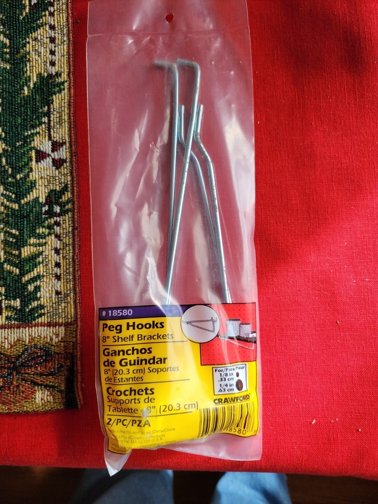 Crawford 18580 Hook Shelf Bracket, 8", 2-Count