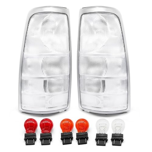 Pair Clear Tail Light Assembly Compatible with 1999-2002 Silverado 1500