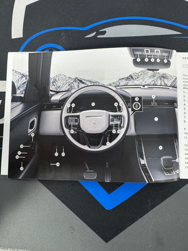 Range Rover Velar manual handbook quick reference guide 2020-2024 (2023)