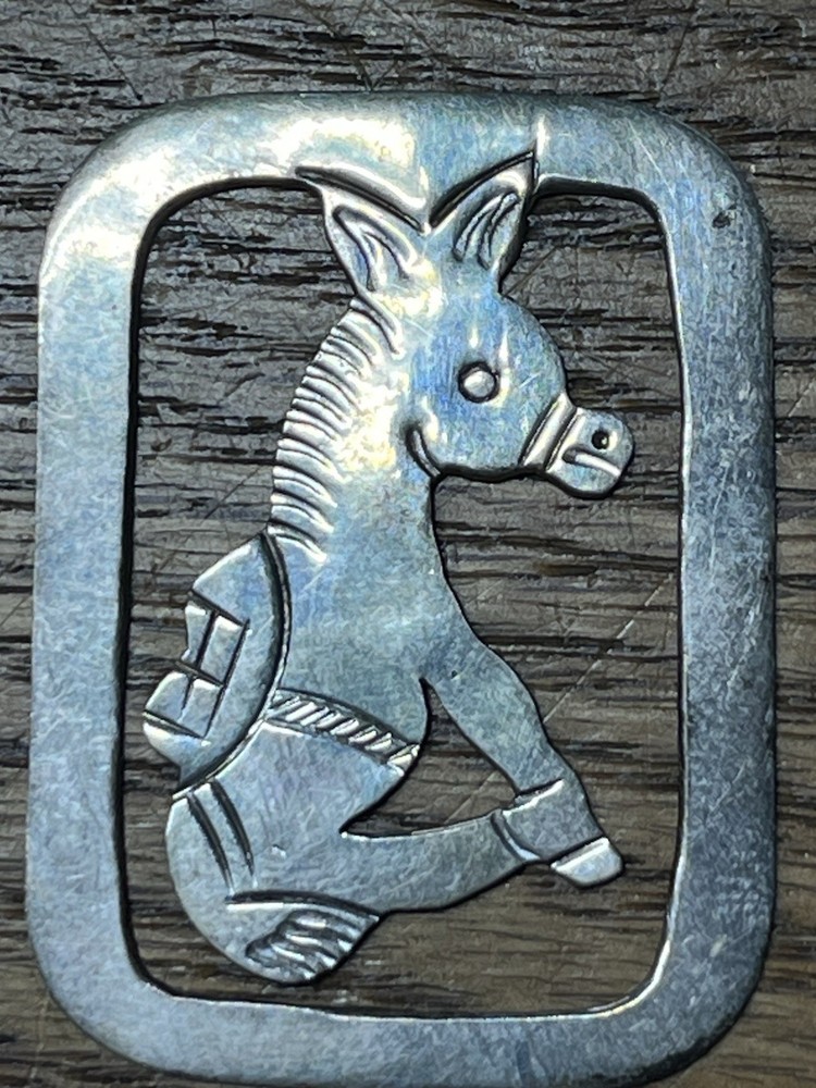 Mexican Sterling Seated Burro Bookmark No Monogram