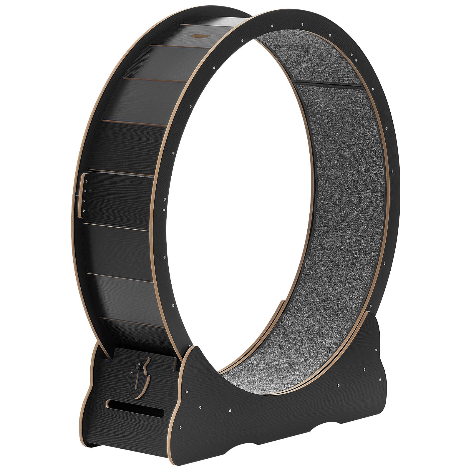 Uimoso 48in Wooden Cat Exercise Wheel with Carpeted Runway for Indoor Use