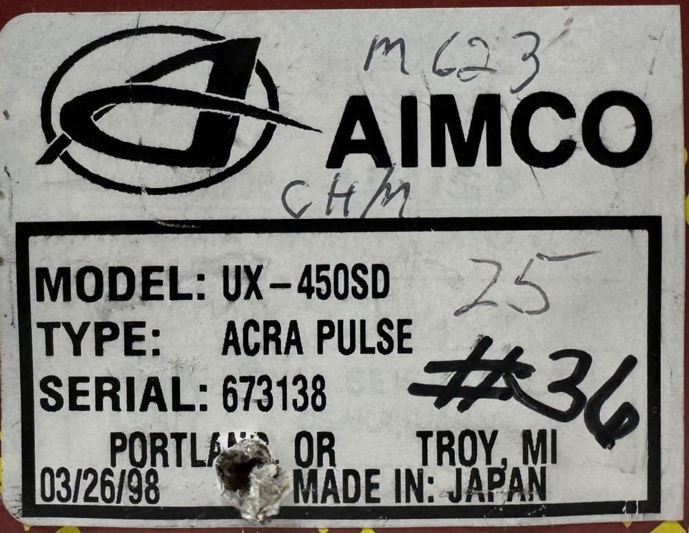 Uryu Aimco UX-450SD Acra-Pulse Inline Pneumatic Pulse Tool Screwdriver