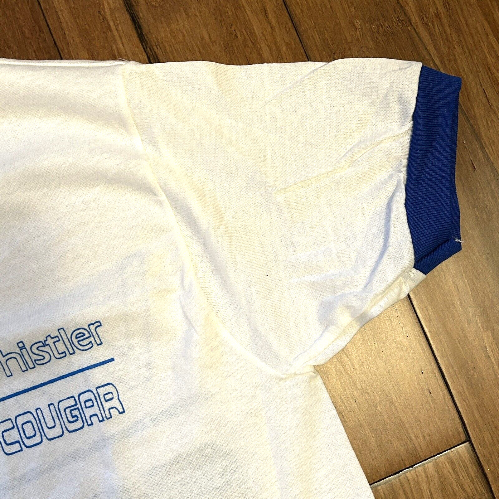 Vintage 80s Whistler Mercury Cougar Motorsports Jerzees Ringer Tshirt Small