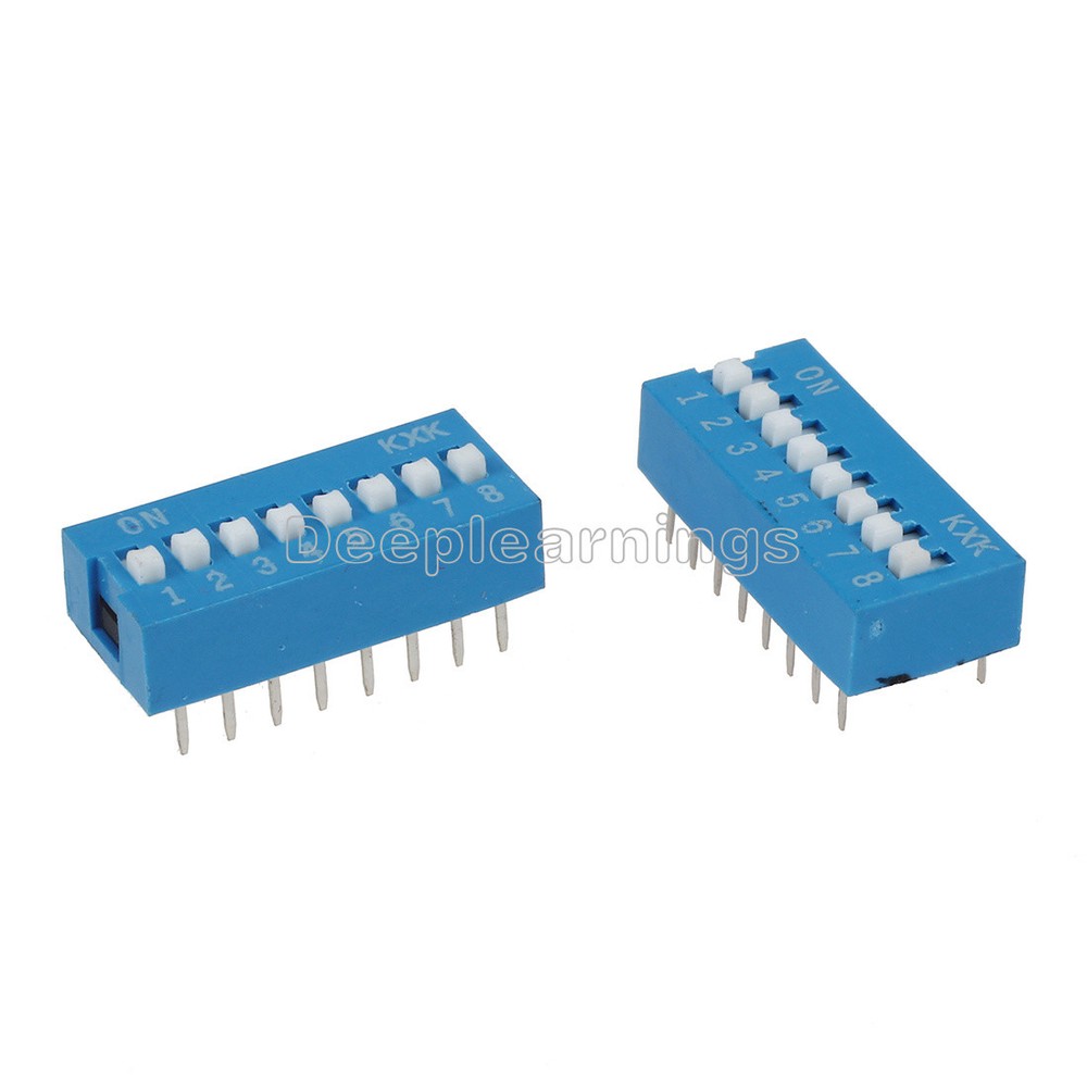 10PCS Slide Type Switch Module 2.54mm 8-Bit 8 Position Way DIP Blue Pitch