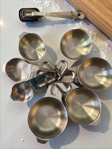 Copper-Colored Metal Measuring Cups & Spoons Set