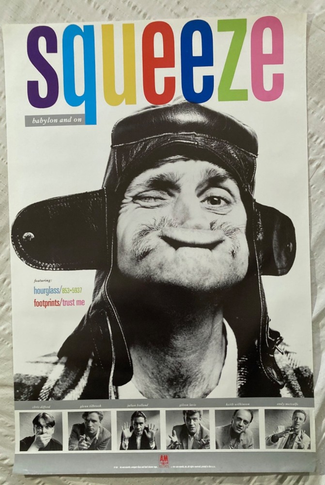 Squeeze 1987 Promo Poster Babylon And On Glenn Tilbrook Chris Difford L
