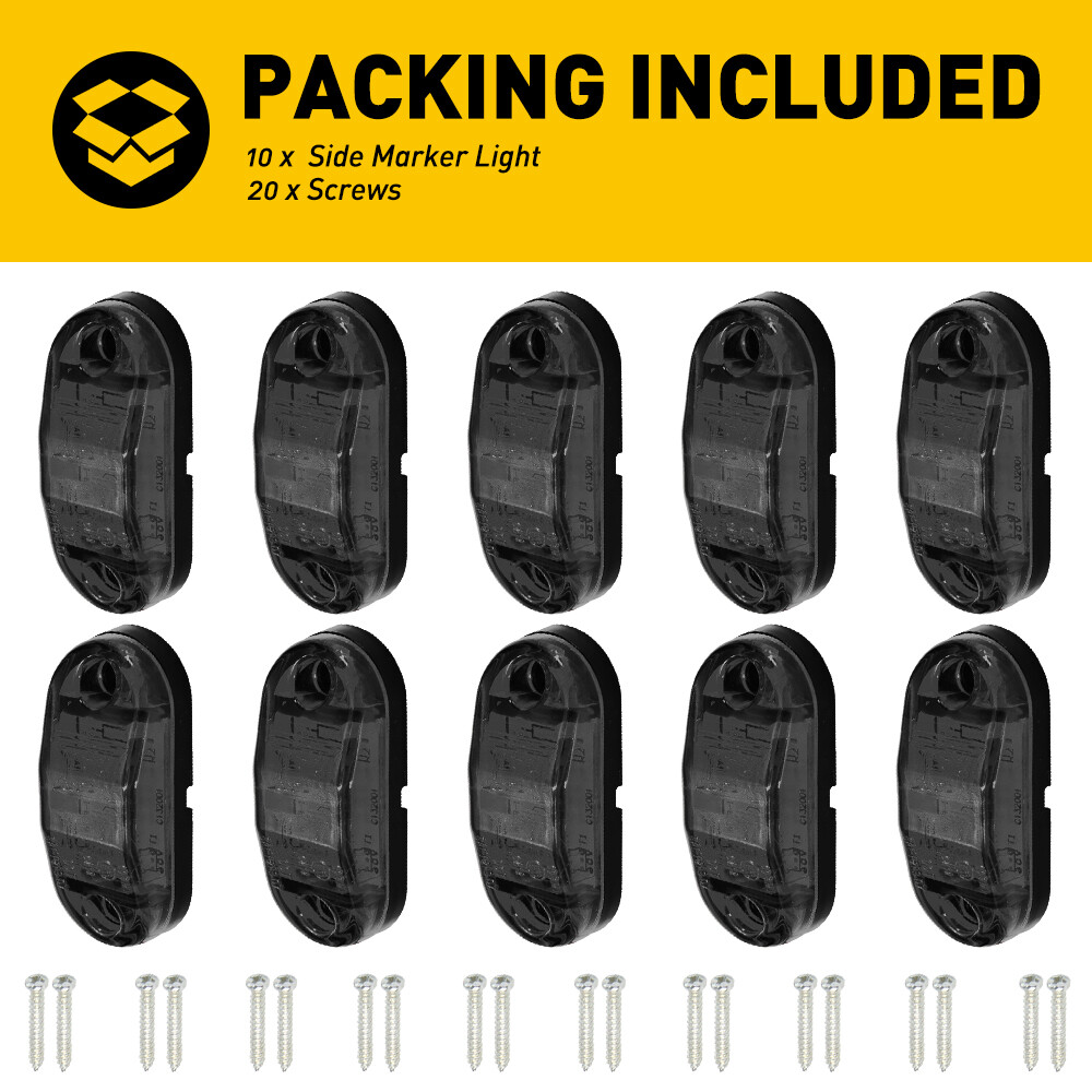 10x LED Side Marker Amber Red Lights Clearance Light Truck Trailer RV Waterproof