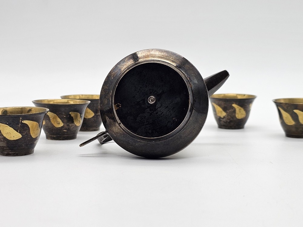 VINTAGE BRASS DALLAH ARABIC MIDDLE EASTERN COFFEE SET