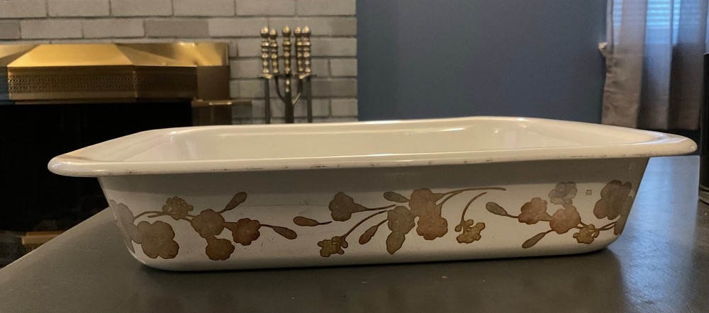 Vintage CORNING WARE Casserole Baking Dish Bouquet Pattern A21