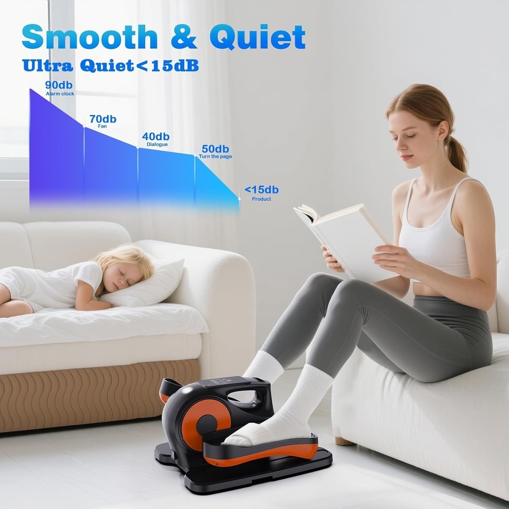 Electric Under-Desk Elliptical Machine 12-Speed Touch Screen Remote Control US