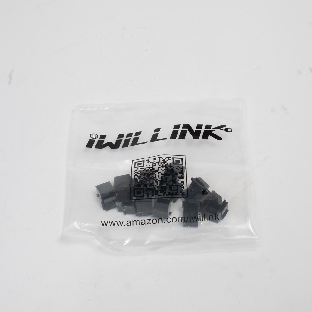 IWillink 24 Port Patch Panel Black Rackmount Network Ethernet Cable Caps Kit