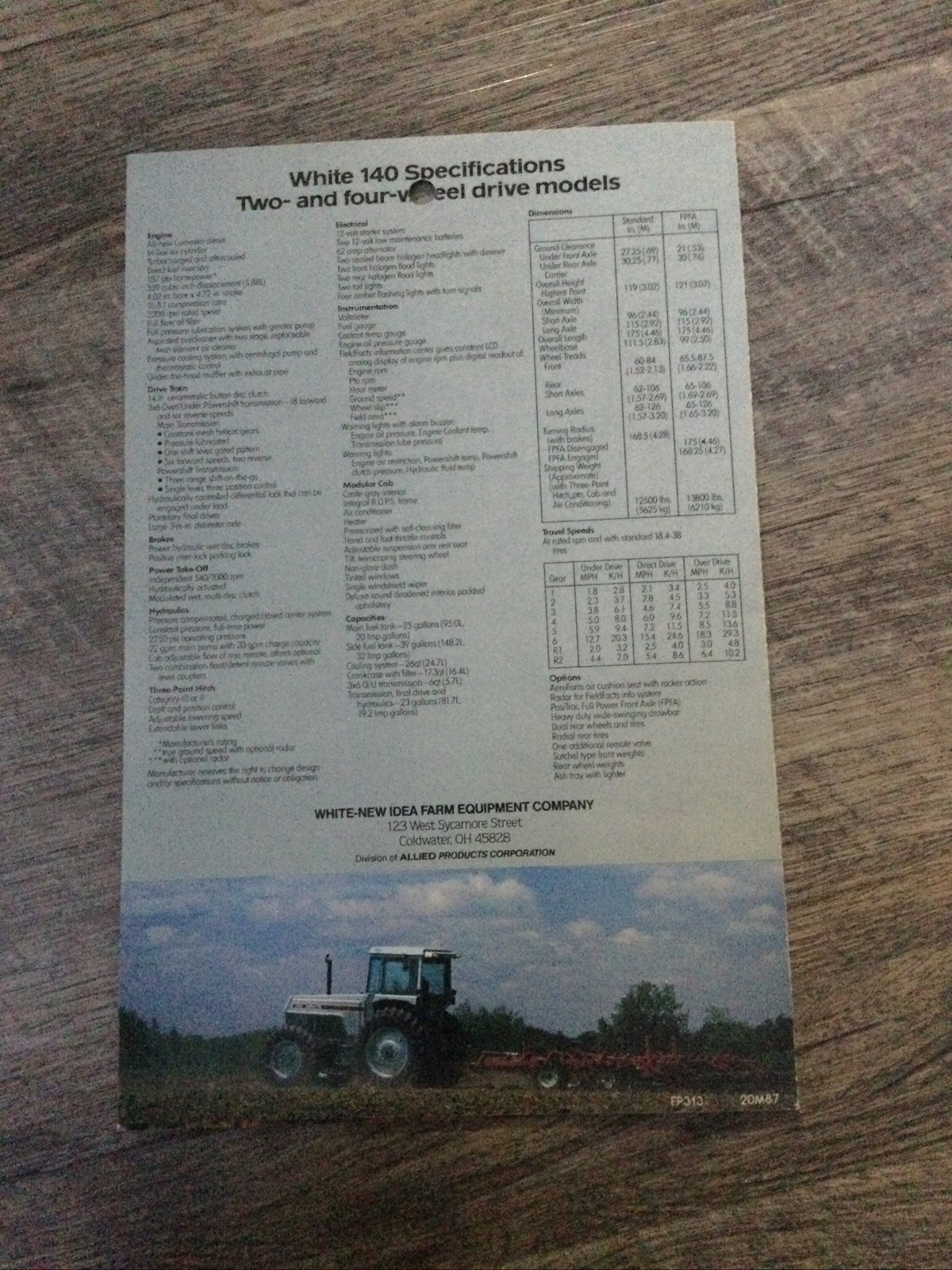 Lot Of 3 White Tractor Brochures 100, 140, & 160 White Farm Equipment