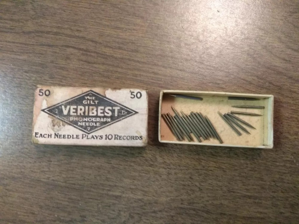Veribest Gramophone phonograph needle Box w/ Medium Needles