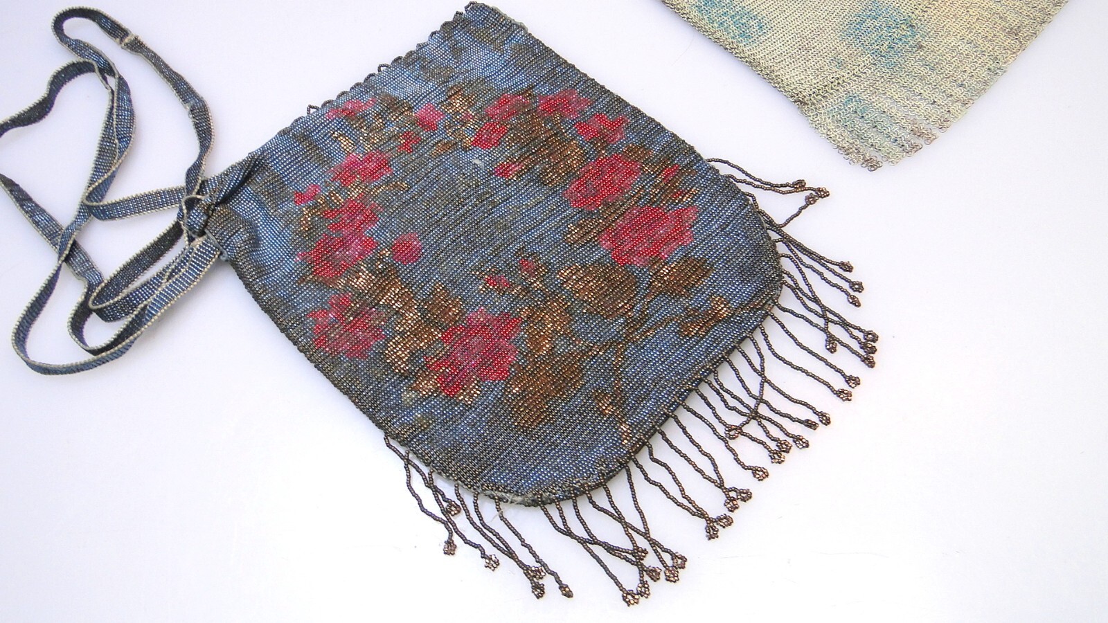 3 Antique Purses Mesh Beaded Tapestry w Jeweled Frame Purse Lot #2