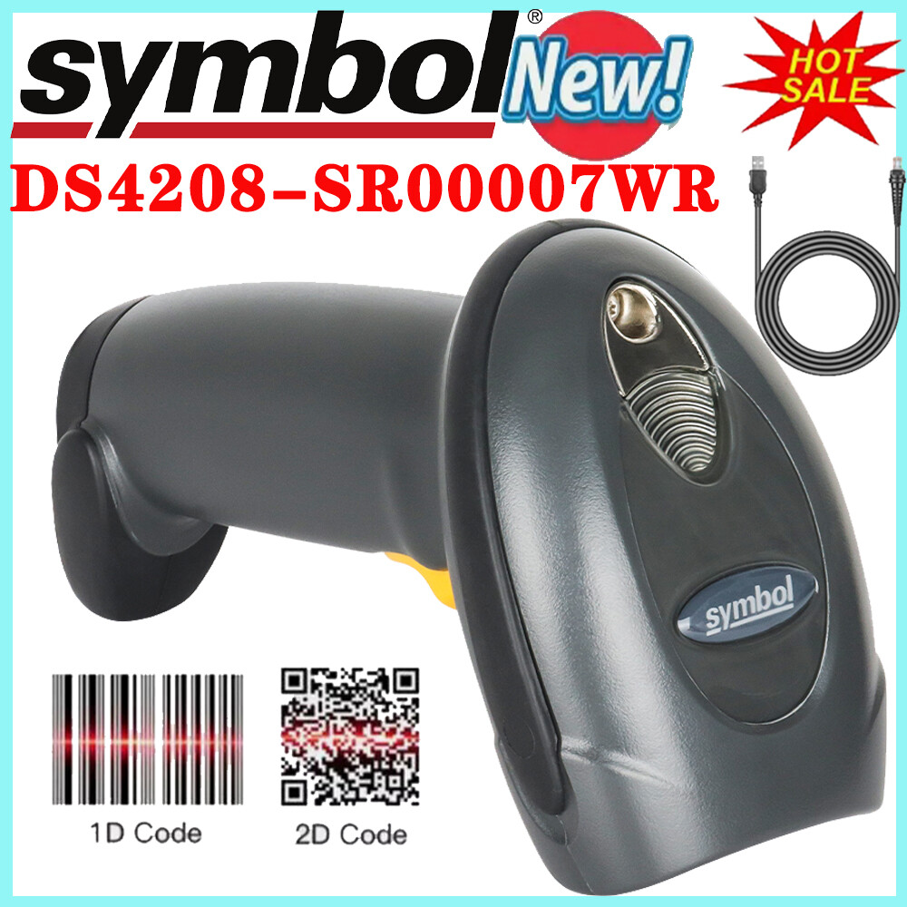 Symbol DS4208-SR00007WR Wired 2D Handheld Barcode Scanner Imager with USB Cable
