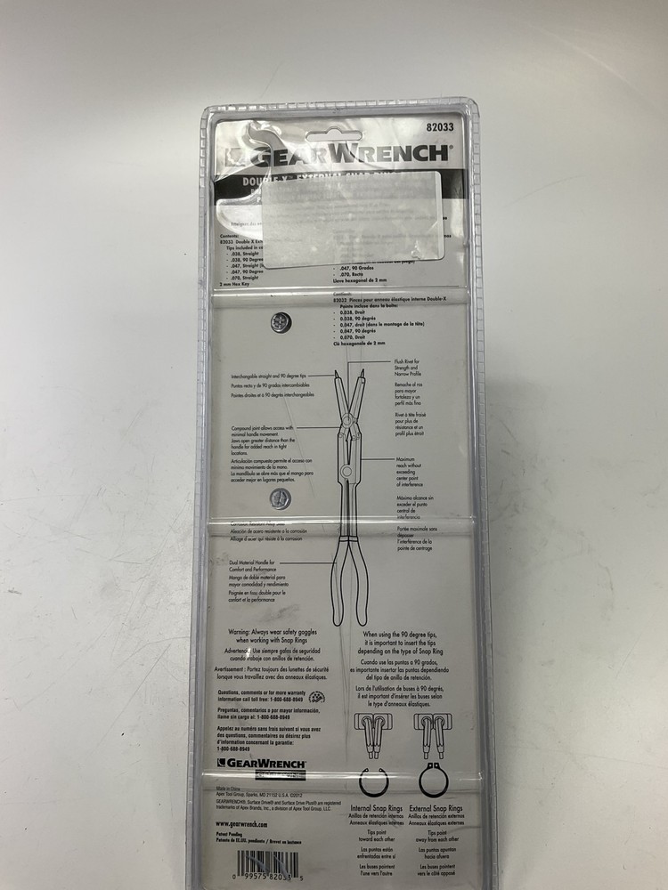 GEARWRENCH 82033 Double-X External Snap Ring Pliers