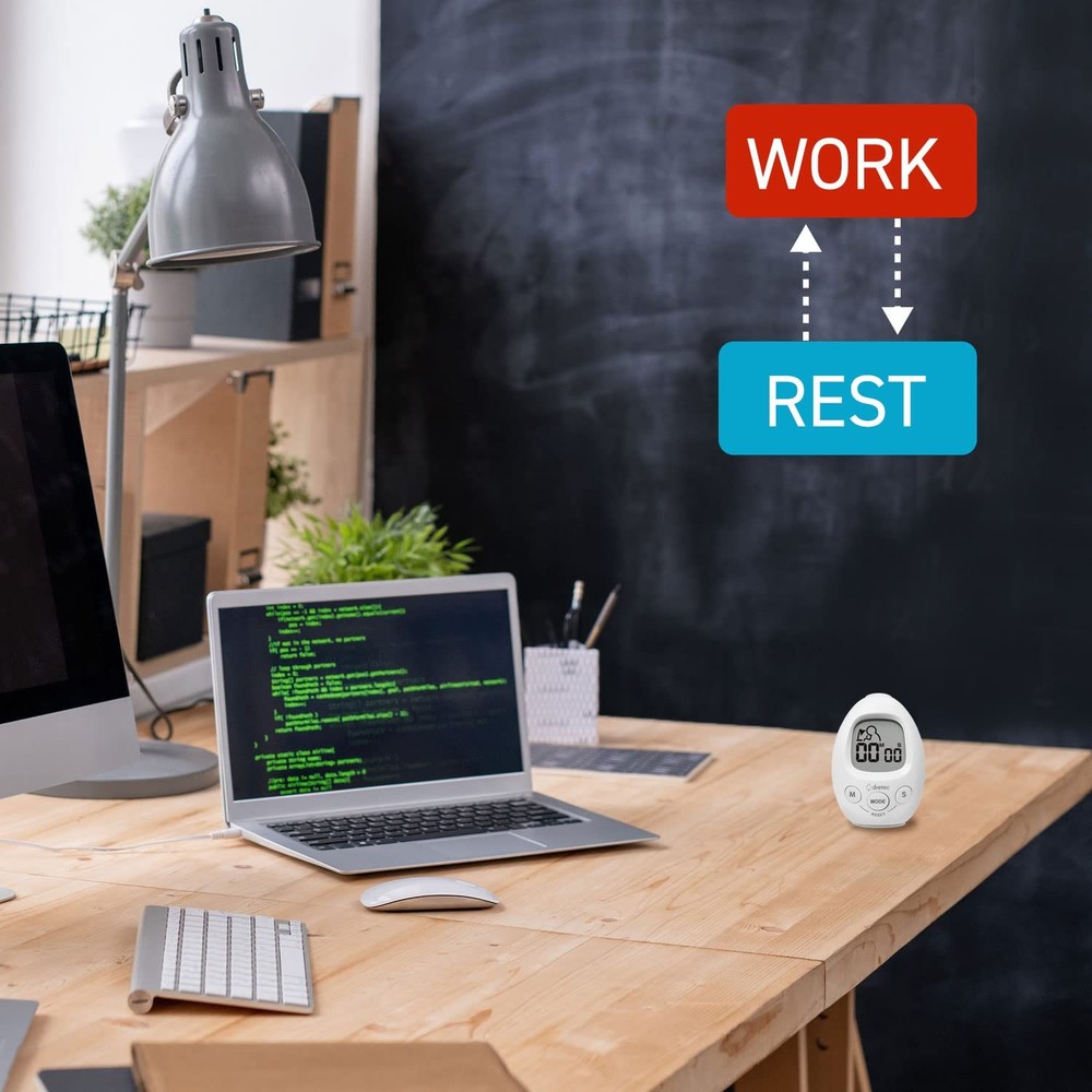 dretec Interval Timer Stopwatch | Count-Down & Count-up | Notification Green