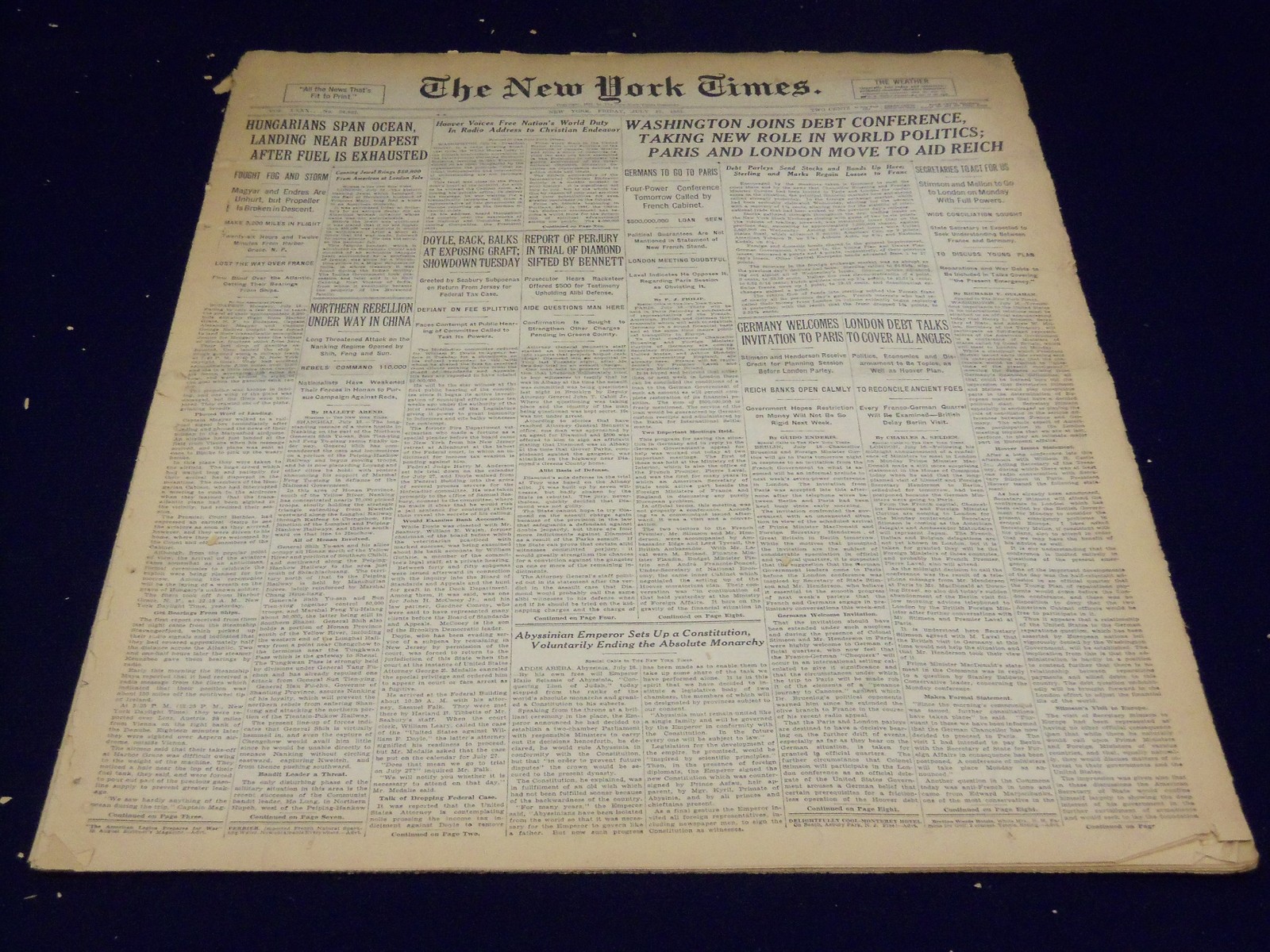 1931 JULY 17 NEW YORK TIMES - PERJURY IN DIAMOND TRIAL - NT 3937