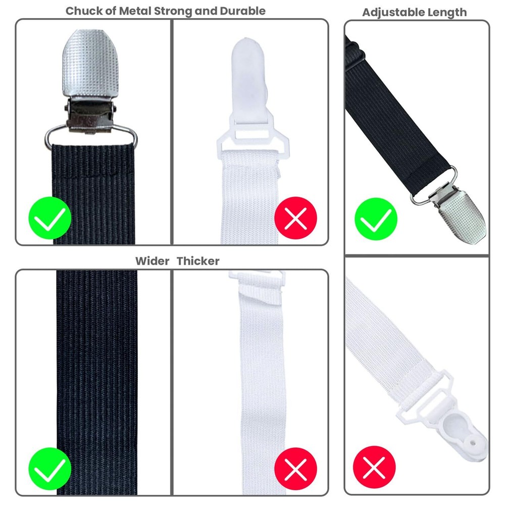 Bed Sheet Straps4 Pcs Fitted Sheet Clips HolderUpgraded Triangular