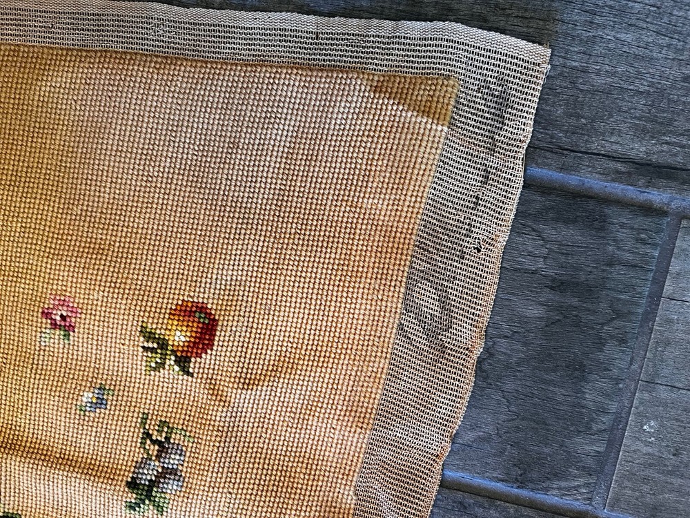 Antique Vintage Bucilla Fruit Pre-worked Needlepoint Square