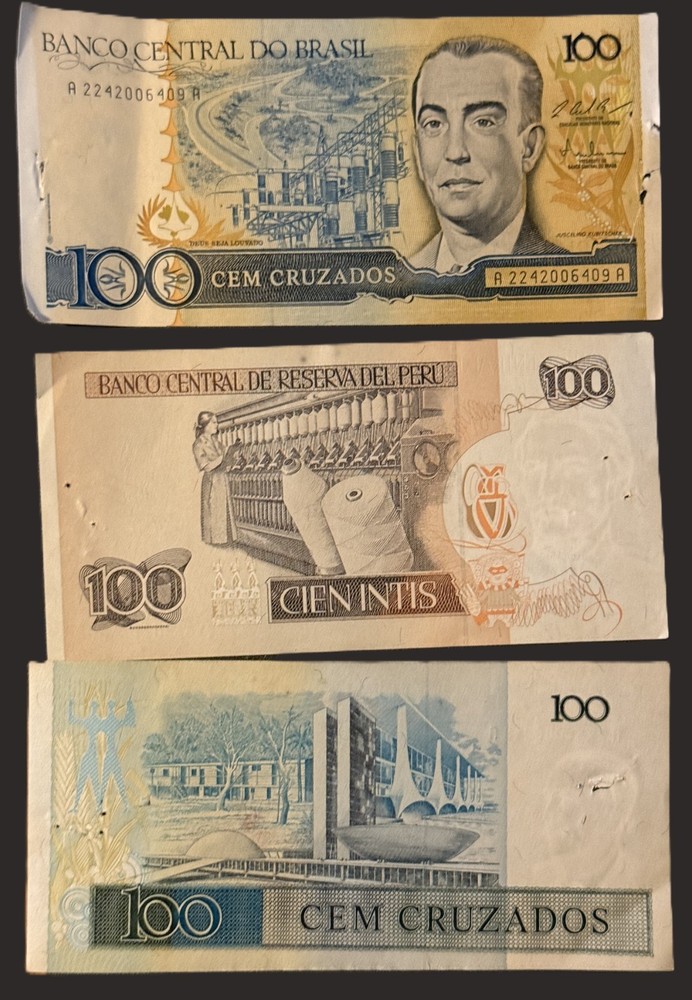 3 old foreign bank notes