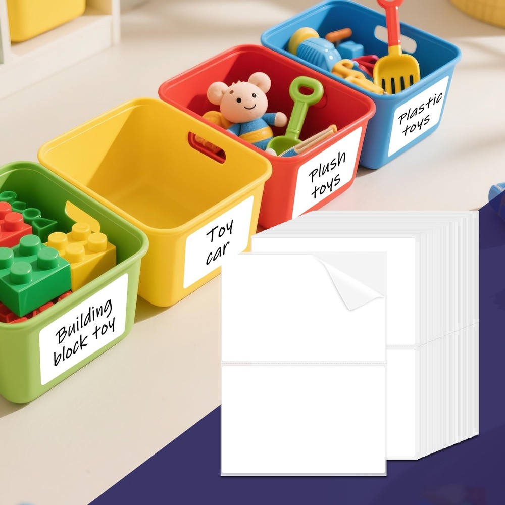 Removable Labels for Storage Bins 4x6 Inch Blank Organizer Sticker