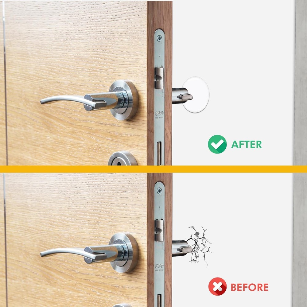 Door Stoppers for Wall – Clean and Dry Surface Required Medium -2", White