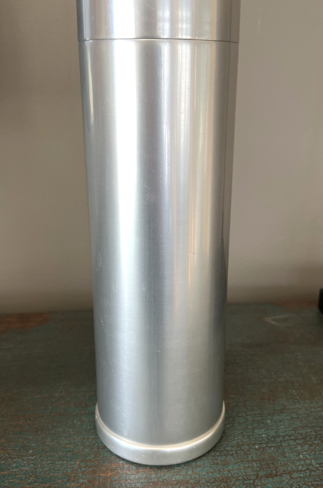 VTG. 1930's ART DECO KENSINGTON ALUMINUM BRASS COCKTAIL SHAKER by LURELL GUILD