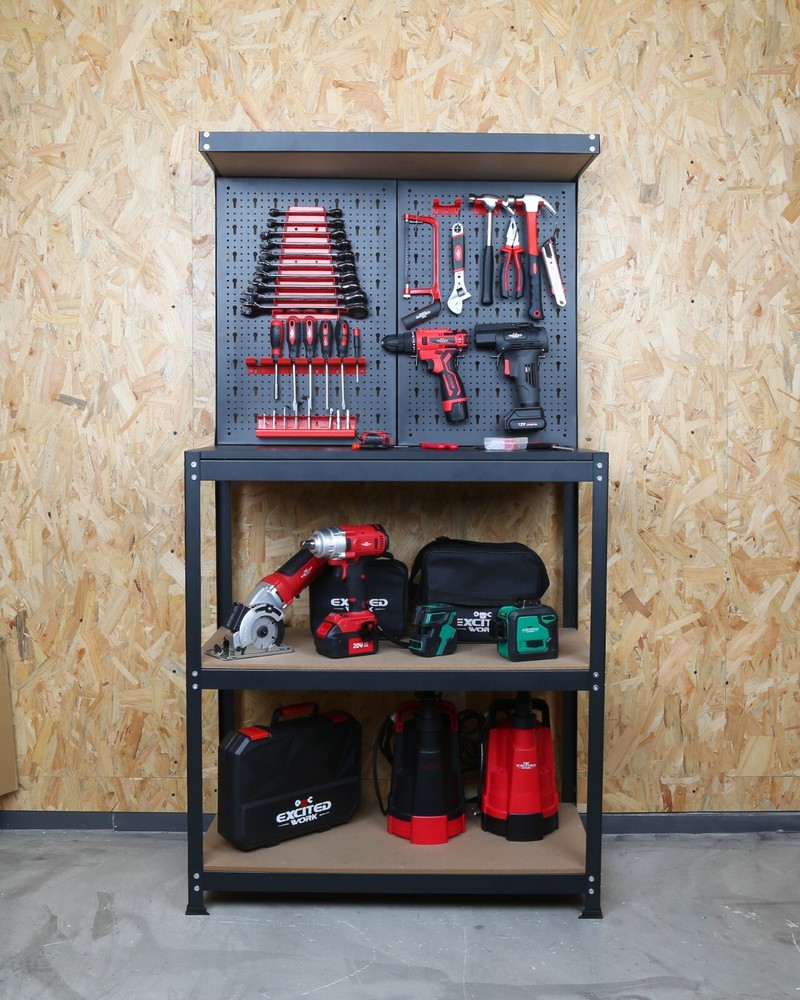 EXCITED WORK Work Bench,Hook Kit for Home Workshop Storage Tool and DIY Projects