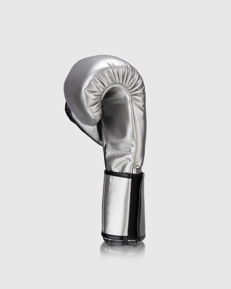 Fly Superloop X Boxing Gloves Hook and loop Sparring gloves Silver 8oz-16oz