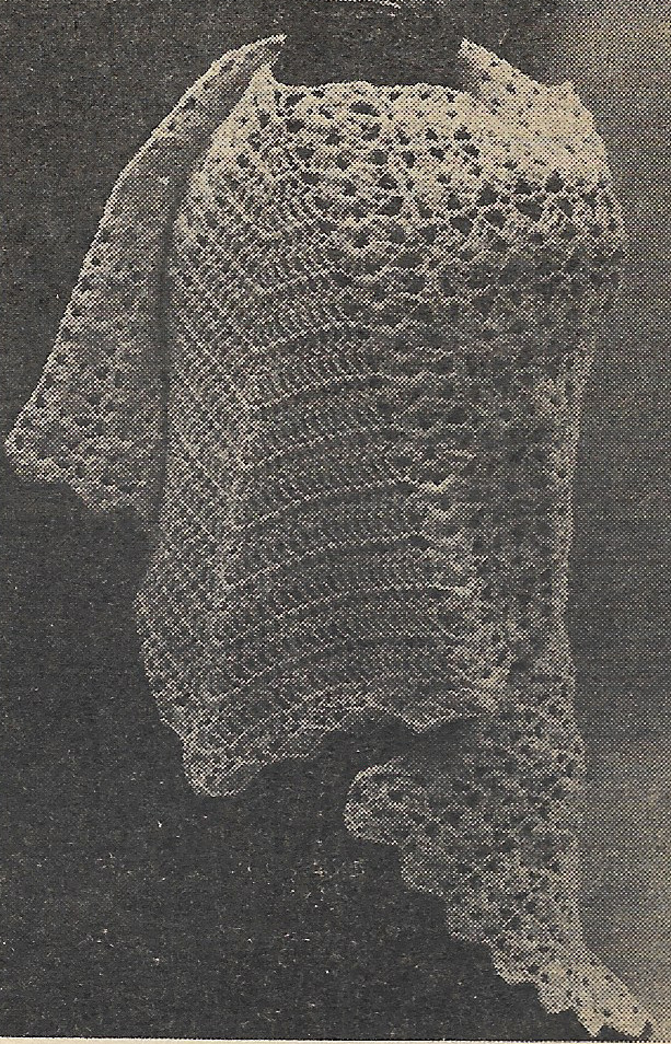 vintage, Lady's Shell Pattern Fitted Stole crochet pattern instructions