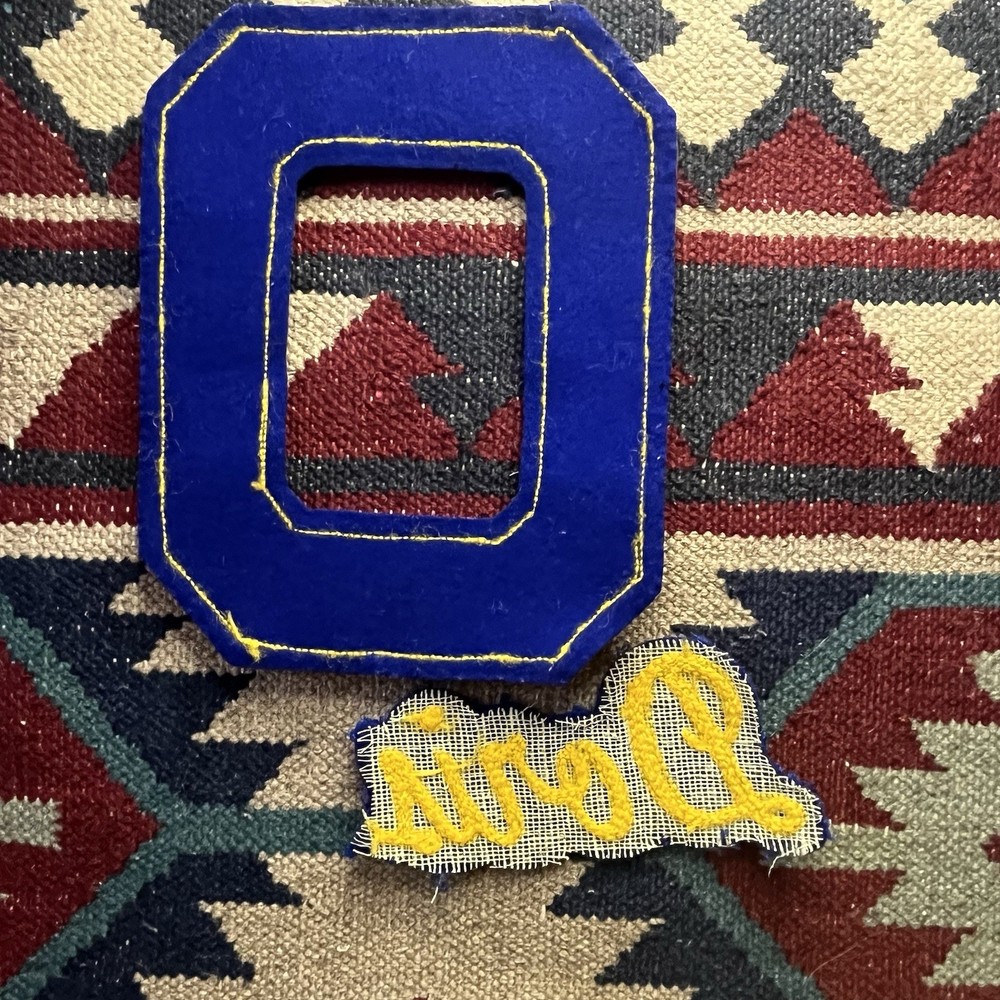 Vintage Varsity School Chenille Sweater Jacket Patch Set