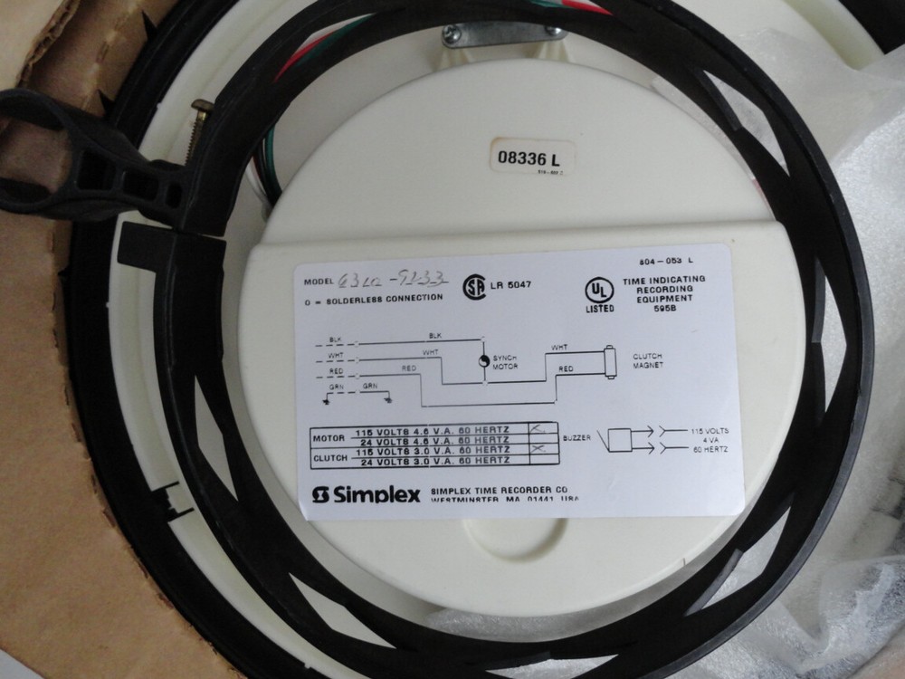 Simplex Wall Clock 6310-9233 , NEVER USED