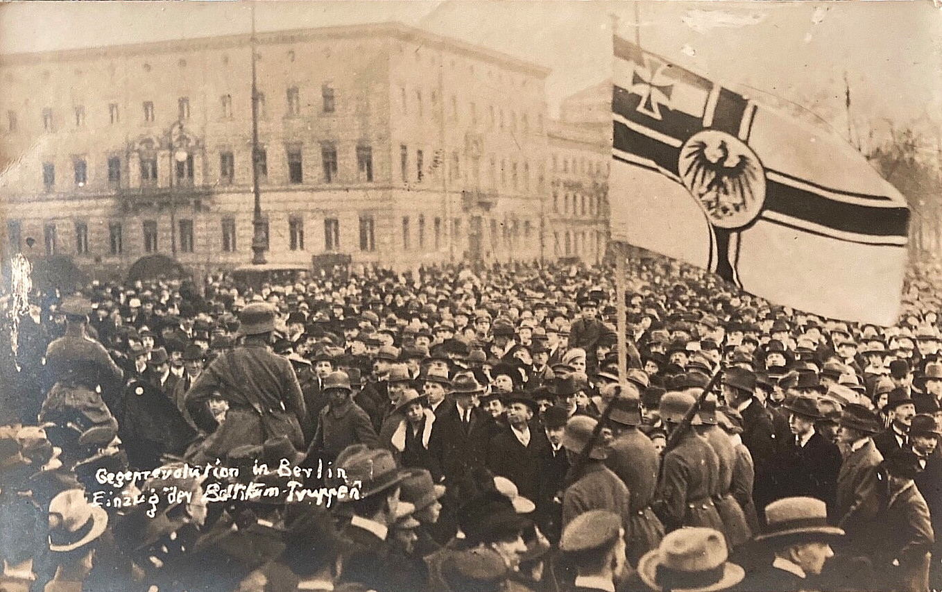 POST-WWI GERMAN FREIKORPS MARINEBRIGADE EHRHARDT BERLIN 1920 PHOTO POSTCARD RPPC