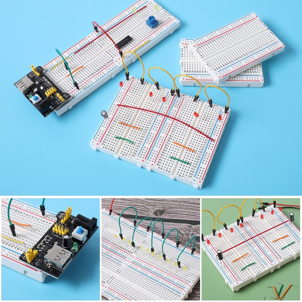 Breadboard Kit 2x400 Point and 2x830 Point Solderless Prototype Boards Set