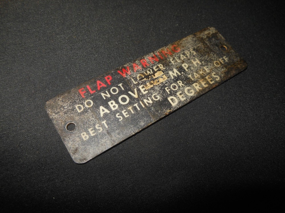 WW2 USAAF Army Aircraft - INSTRUMENT PANEL DATA PLATE - P-47 C RAZORBACK - RARE!