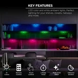 3 Pack Battery RGB Puck Lights Remote Touch