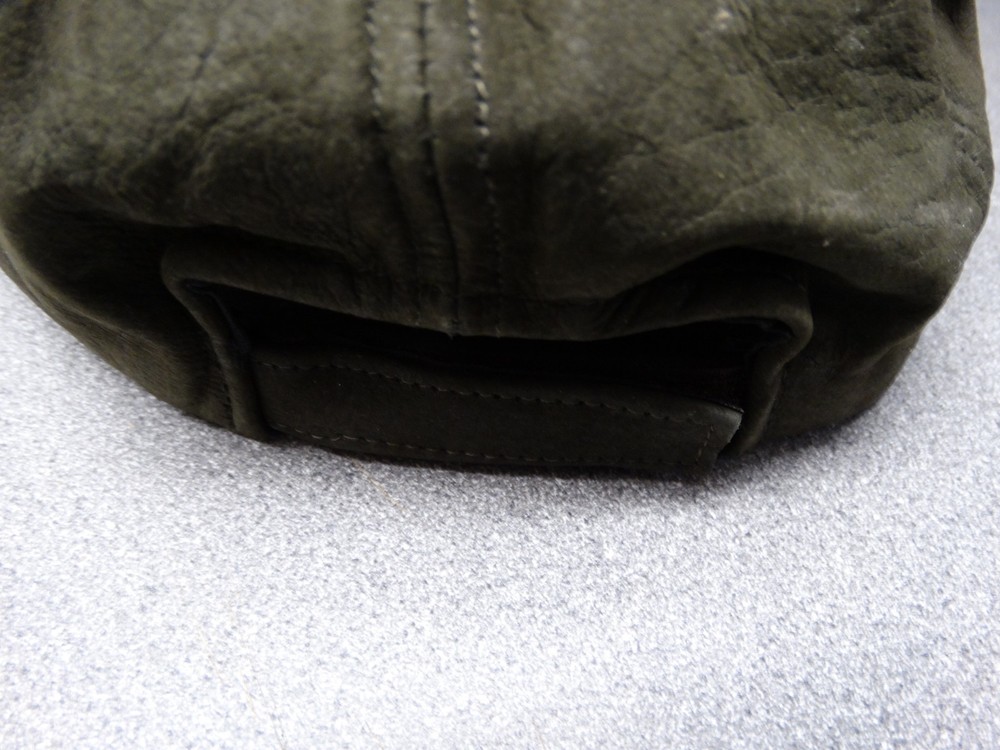 Nubuck Suade Soft Leather adjustable Baseball cap Olive